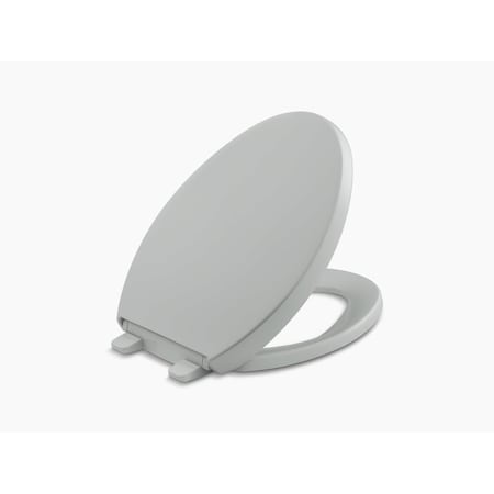 Kohler Toilet Seat With Cover, Plastic; Sturdy plastic, Gray K-4008-95